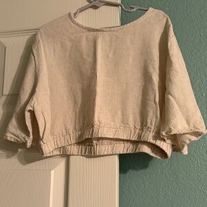 Casual Cream Women's Top